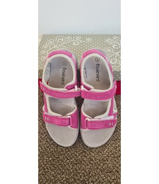 Pink/Grey Leather Sports Sandals