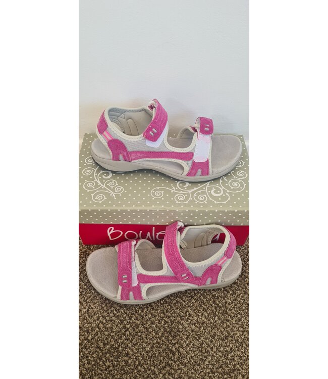 Pink/Grey Leather Sports Sandals