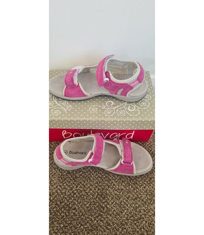 Pink/Grey Leather Sports Sandals