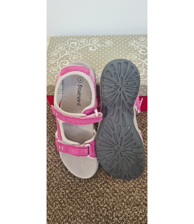 Pink/Grey Leather Sports Sandals