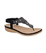 Cipriata Jewelled Mazzina Toe Post Sandal. Black