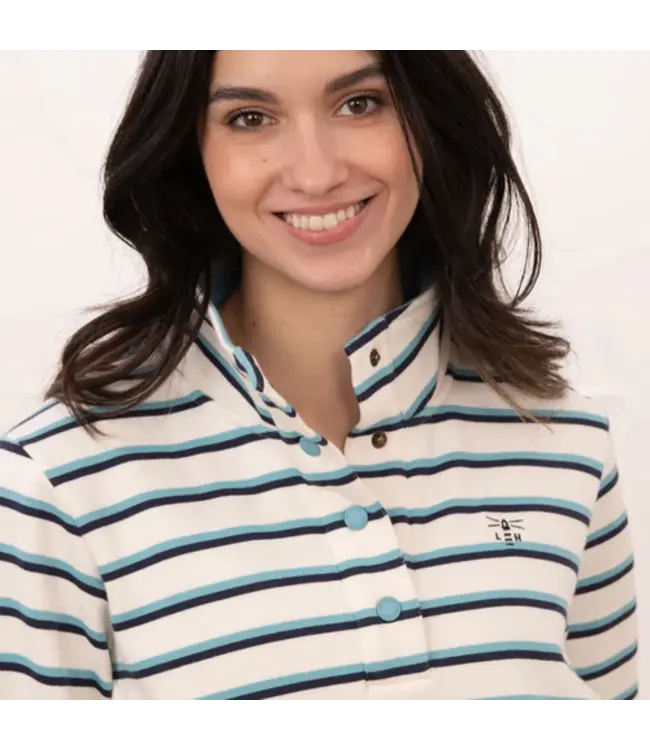 Lighthouse Haven II Jersey. Blue/Indigo Stripe