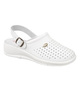 White Leather Clog