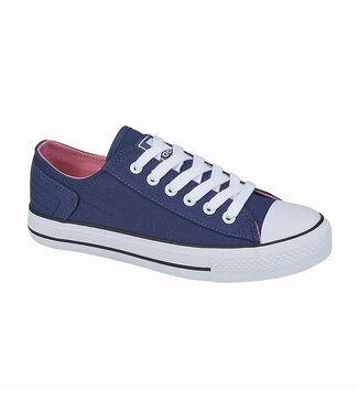 Navy Canvas Lace Up  Shoe