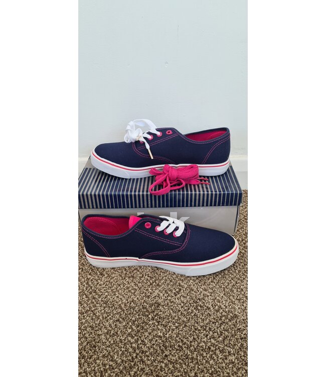 Navy /Pink Canvas Plimsoll