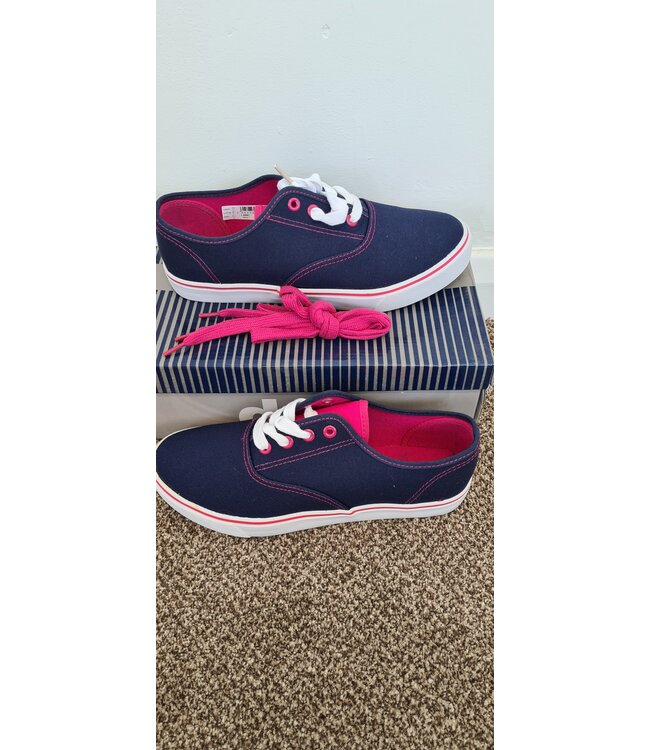 Navy /Pink Canvas Plimsoll
