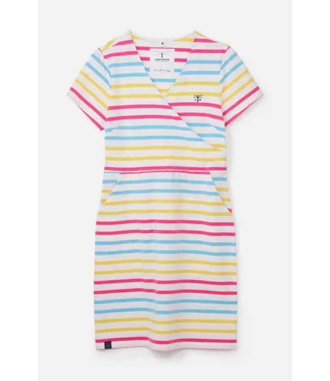 Lighthouse Lena Dress Pink / Sky Blue Stripe