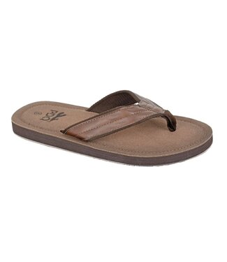 PDQ Mens Brown Flip Flops