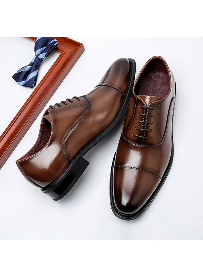 Herren Anzugschuhe aus Leder in Dunkelbraun