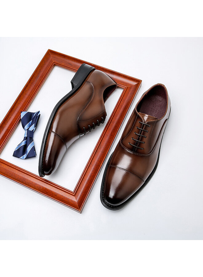 Herren Anzugschuhe aus Leder in Dunkelbraun