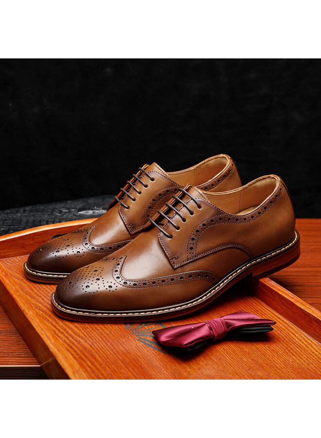 Herren Oxford-Schuh aus Leder, caramel - Eleganz für jeden Anlass