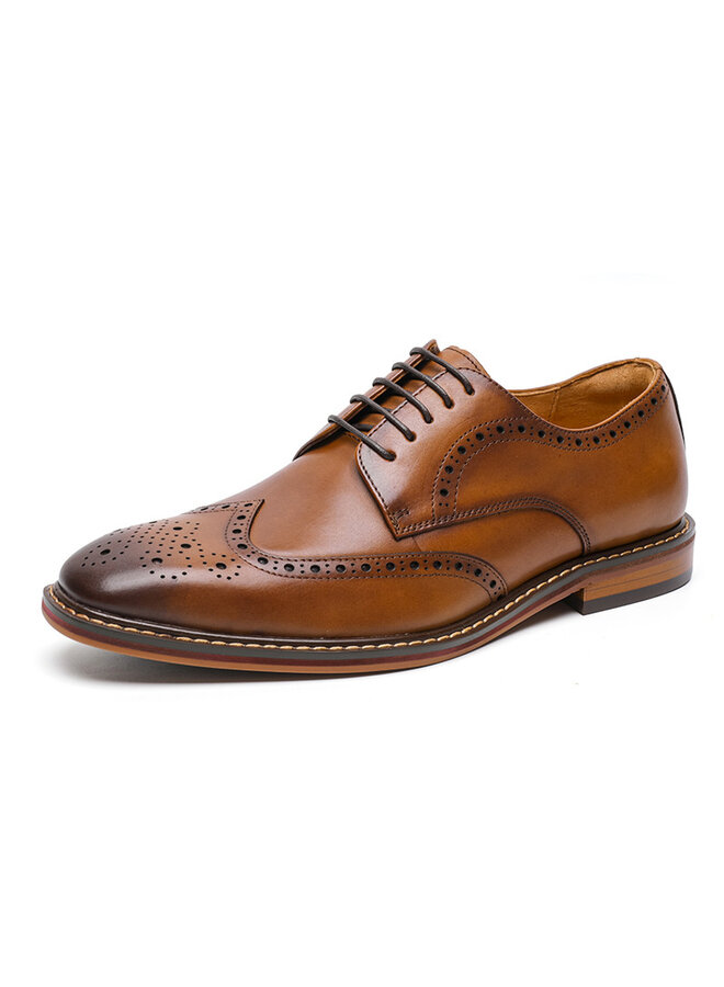 Herren Oxford-Schuh aus Leder, caramel - Eleganz für jeden Anlass