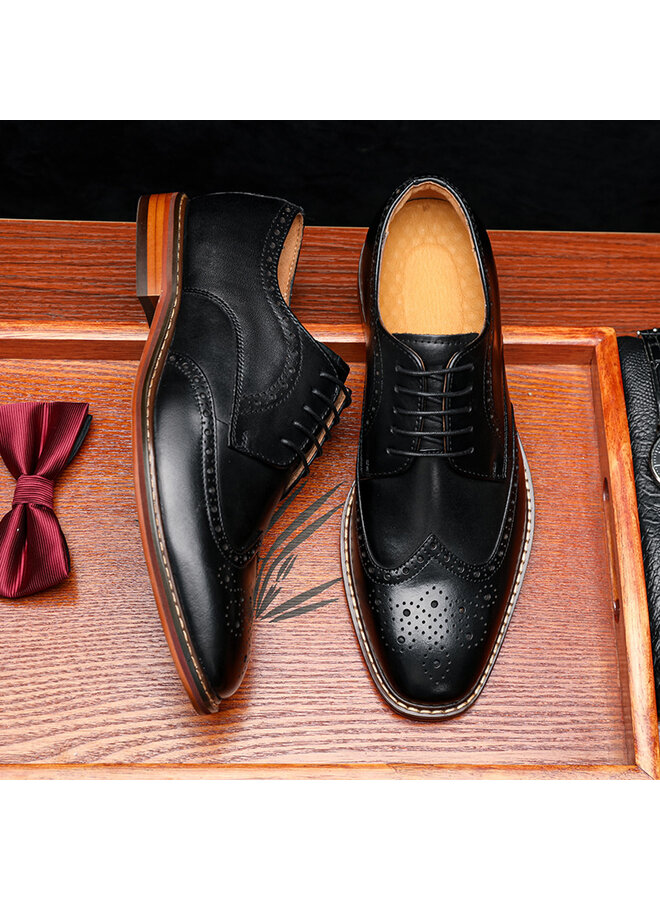 Herren Oxford-Schuh aus Leder, schwarz