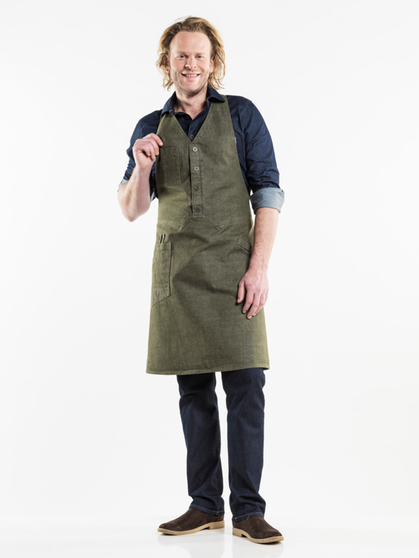 Schort bistro denim-Groen