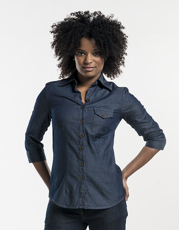 Dames spijkerblouse stretch blauw