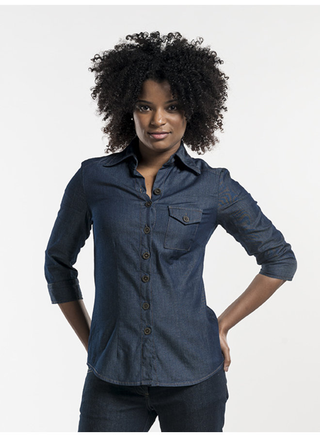 Dames shirt denim stretch horeca bediening - Bontenue