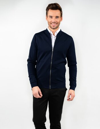 Bomberjack stretch sweat blauw of zwart