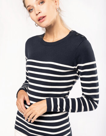 Longsleeve gestreepte damestrui