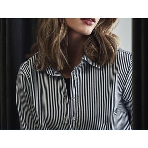 formeel stijfheid gemakkelijk te kwetsen Non Iron - Gestreepte blouse, 2 kleuren – dames - Bontenue Bedrijfskleding
