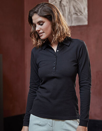 Luxury Stretch Long Sleeve Polo dames in 3 kleuren