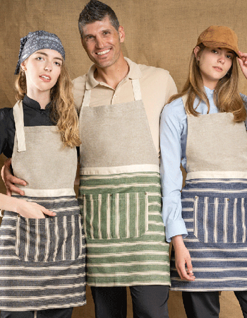 Schort in rustieke stijl met contrasterende stof