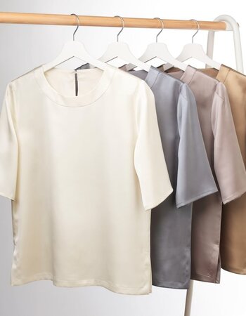 Damesblouse halve mouw Ravenna - satijn