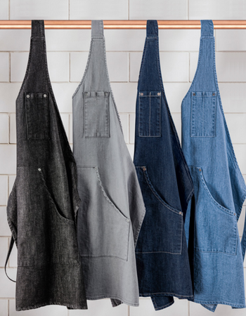 Halterschort denim  met stretch