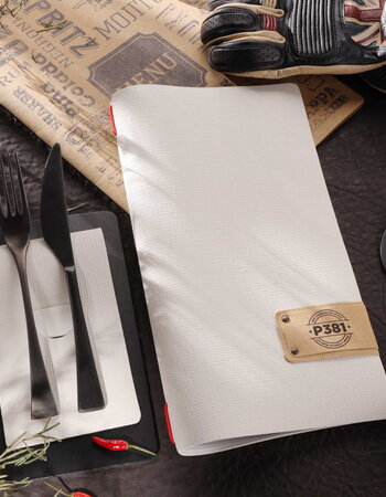 Menukaart Jute PVC in 10 kleuren