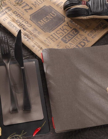 Menukaart Jute PVC Vierkant in 10 kleuren