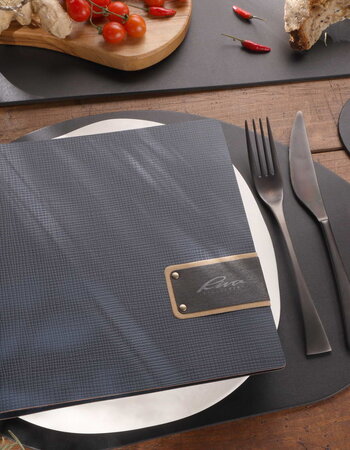 Menukaart Chef leer Vierkant 8 kleuren
