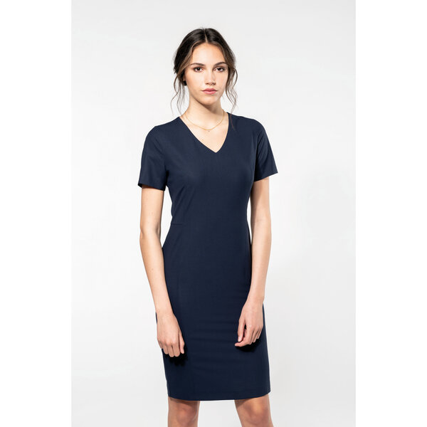 Kariban Elegante representatieve jurk met stretch en getailleerde snit in zwart of navy