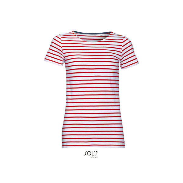 Sols Gestreept shirt dames rood of navy