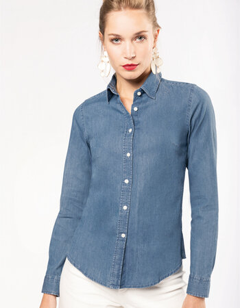 Denim damesblouse