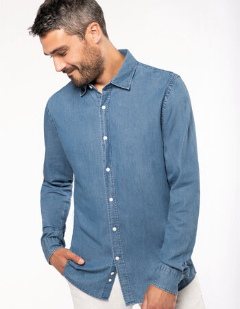 Denim herenoverhemd