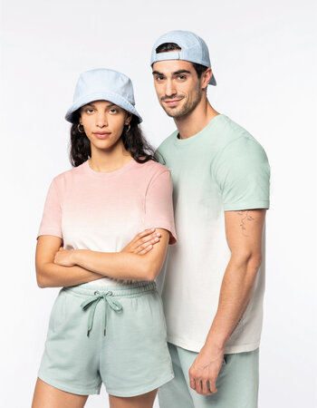 Unisex t-shirt Dip Dye 100% bio katoen - in 4 kleuren