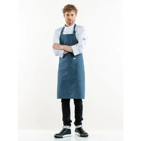 Chaud Devant Schort Bib Apron Amal Blue W75 - L90