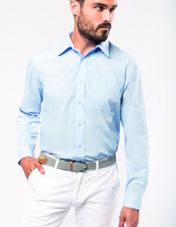 Herenoverhemd Lange mouw Easy Care Blauw-tinten