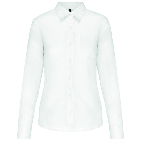 Kariban Dames blouse lange mouw Zwart / Wit / Grijs