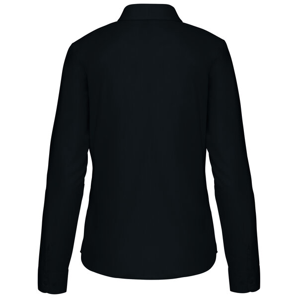 Kariban Dames blouse lange mouw Zwart / Wit / Grijs