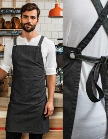 Schort gekruiste banden denim