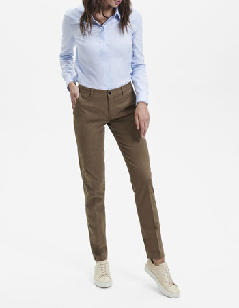 Dames Chino Modern Fit Kleurvast