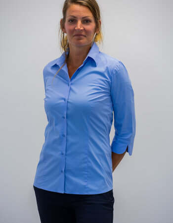 Blouse stretch 3/4 mouw in 5 kleuren verkrijgbaar - 60 graden wasbaar
