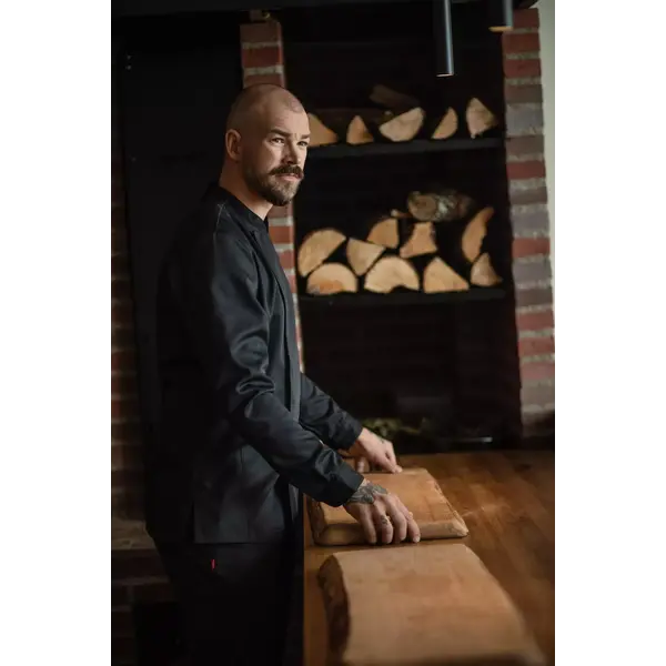 Segers Koksjas met stretchpanelen heren