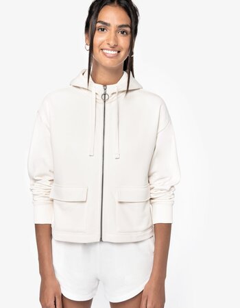 Sweatvest ecologisch trendy met capuchon