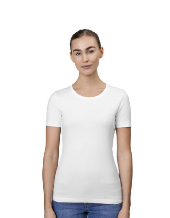 Dames t-shirt met ronde hals en getailleerde fit