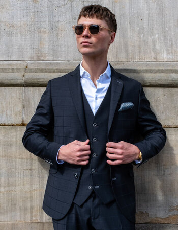 Geruit wollen blazer