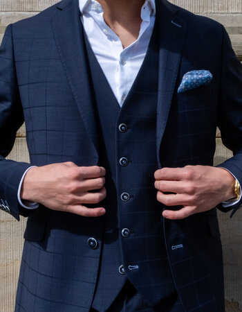 Geruit wollen gilet