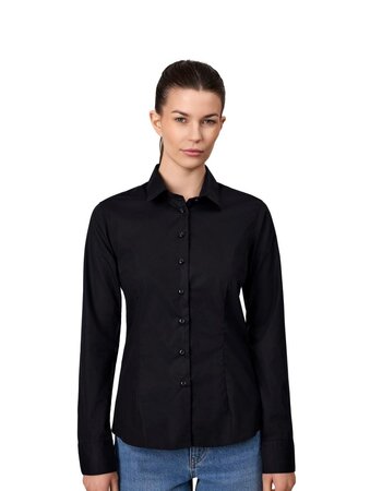 Blouse dames  easy care Zwart