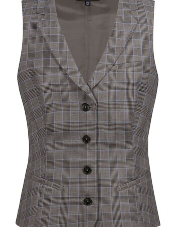 Gilet dames met ruit grijs