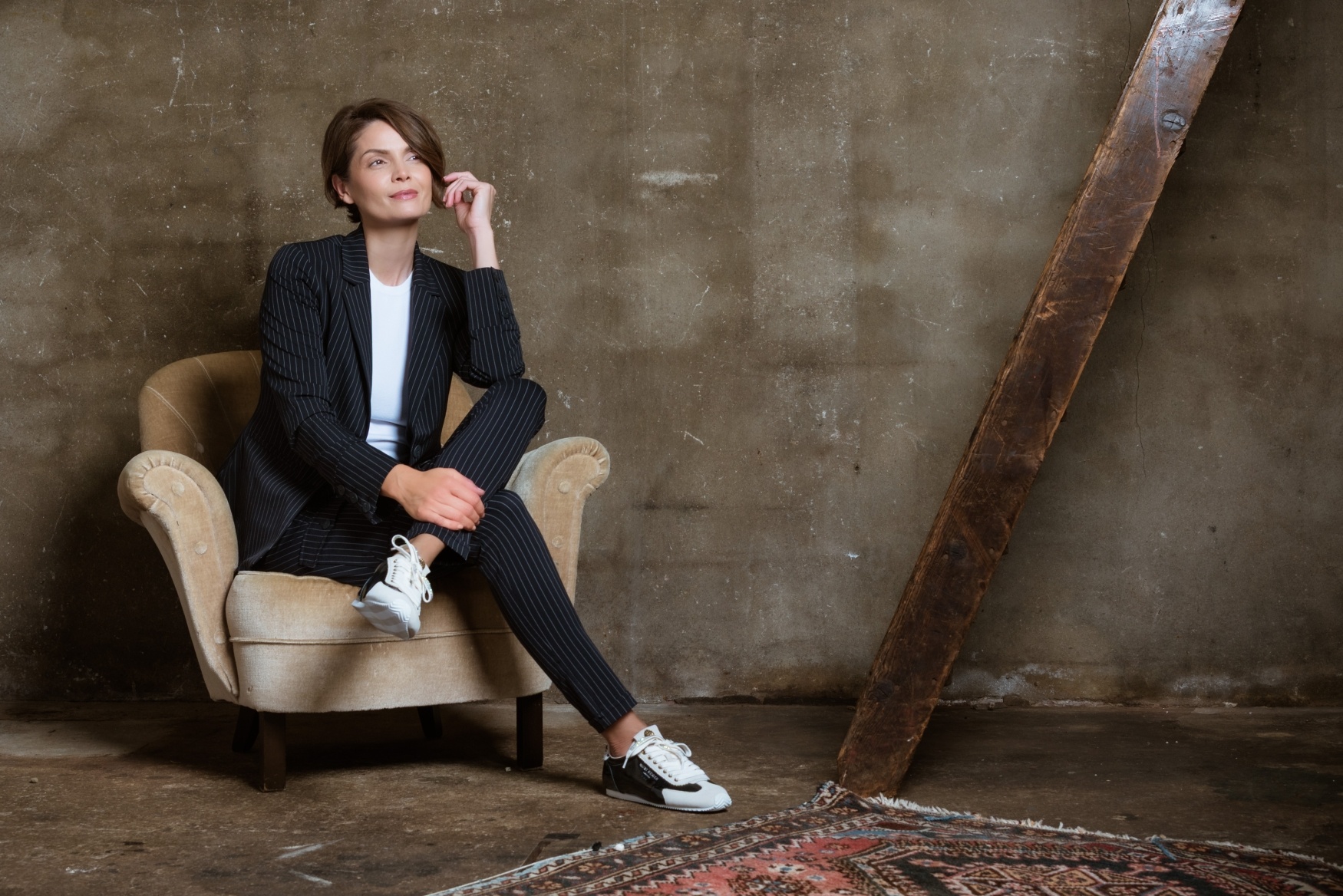 Karin broek travelstof pin-stripe